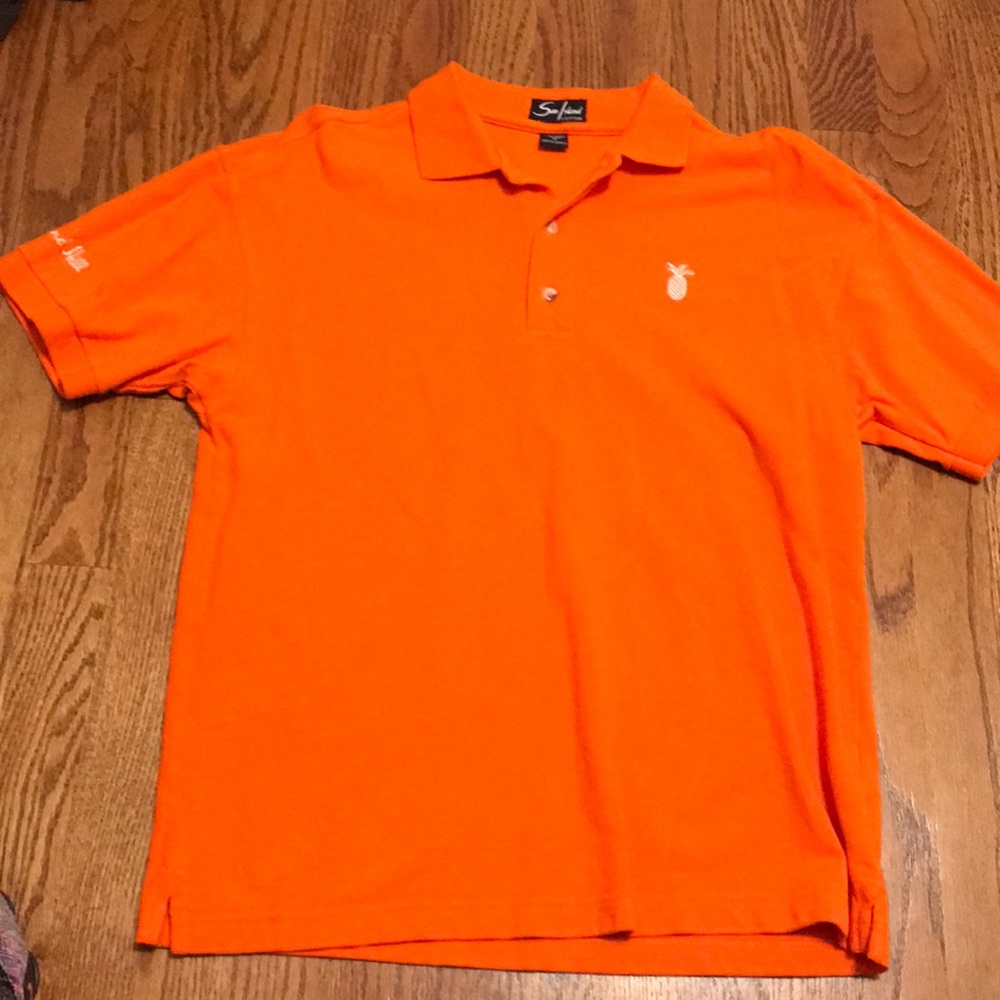 Sun island vibrant orange golf shirt